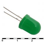 Светодиод 10 mm green 30 mCd   20