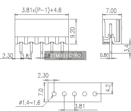 Клеммник разрывной ZCH381V-10P купить по цене от 13.29 руб. из наличия.