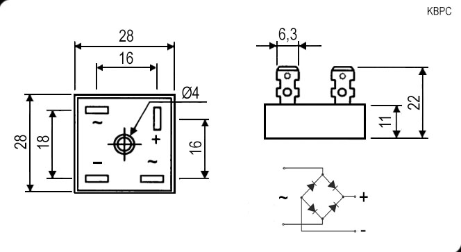Диодный мост KBPC5010 50A 1000V (MB5010) купить по цене от 128.18 руб ...