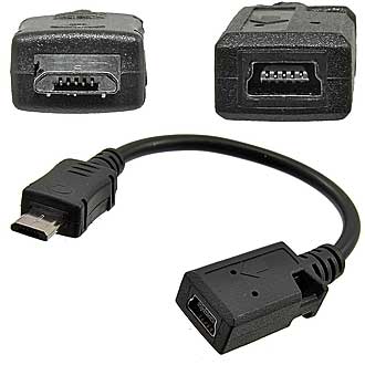 Компьютерный шнур MiniUSB-F to micro USB-M 0.1m (SZC)