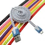 Шнур для мобильных устройств USB to Micro USB flat braid 1m