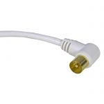 Шнур высокочастотный ТВ гнездо - ТВ штекер, угловой, 3м