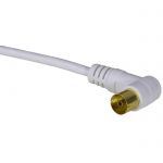 Шнур высокочастотный ТВ гнездо - ТВ штекер, угловой, 3м