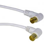 Шнур высокочастотный ТВ гнездо - ТВ штекер, угловой, 5м