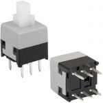 Кнопка миниатюрная PB22E09 с фикс. 8.5x8.5x14