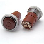 Кнопочный переключатель К4-2 ф20 красный (аналог)